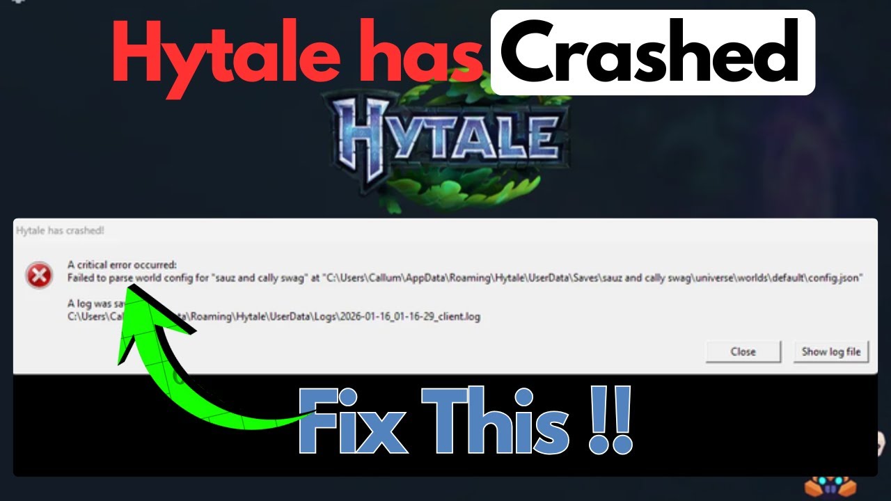 Hytale завершилась с ошибкой, произошла критическая ошибка.