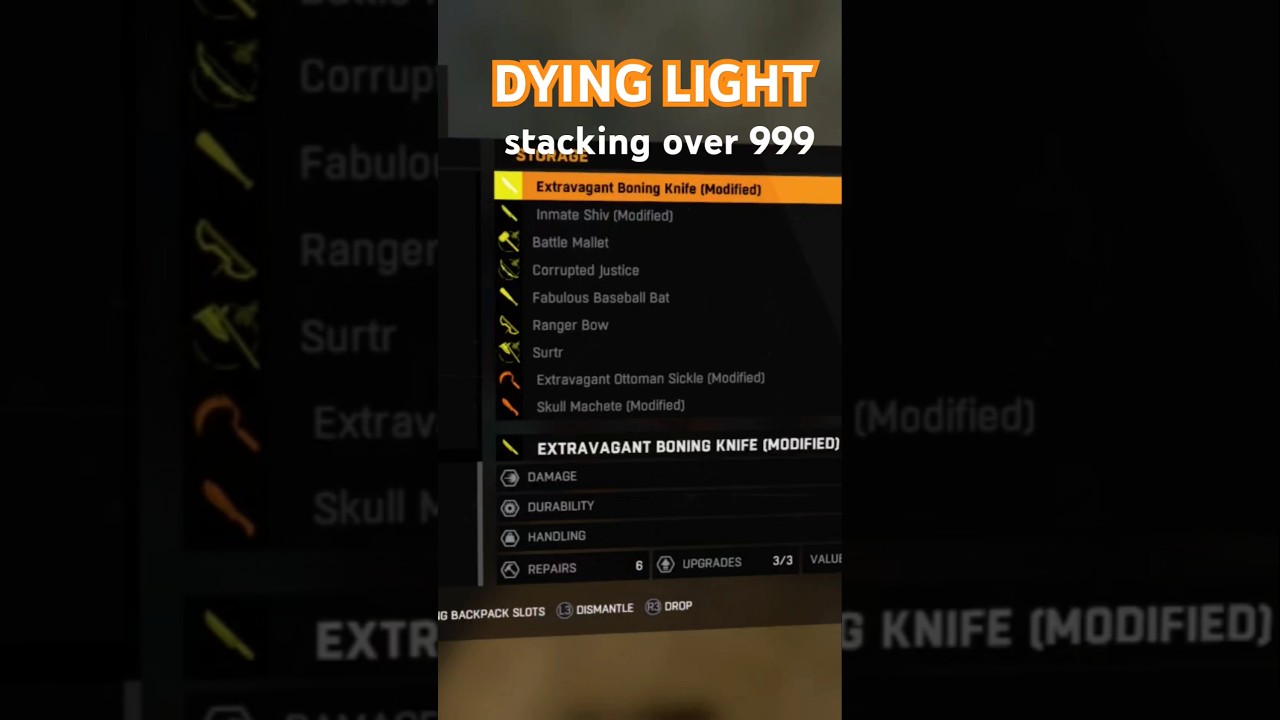 Dying Light Stacking Items Over 999 #dyinglight #stacking #items #gameplay #gaming #shorts