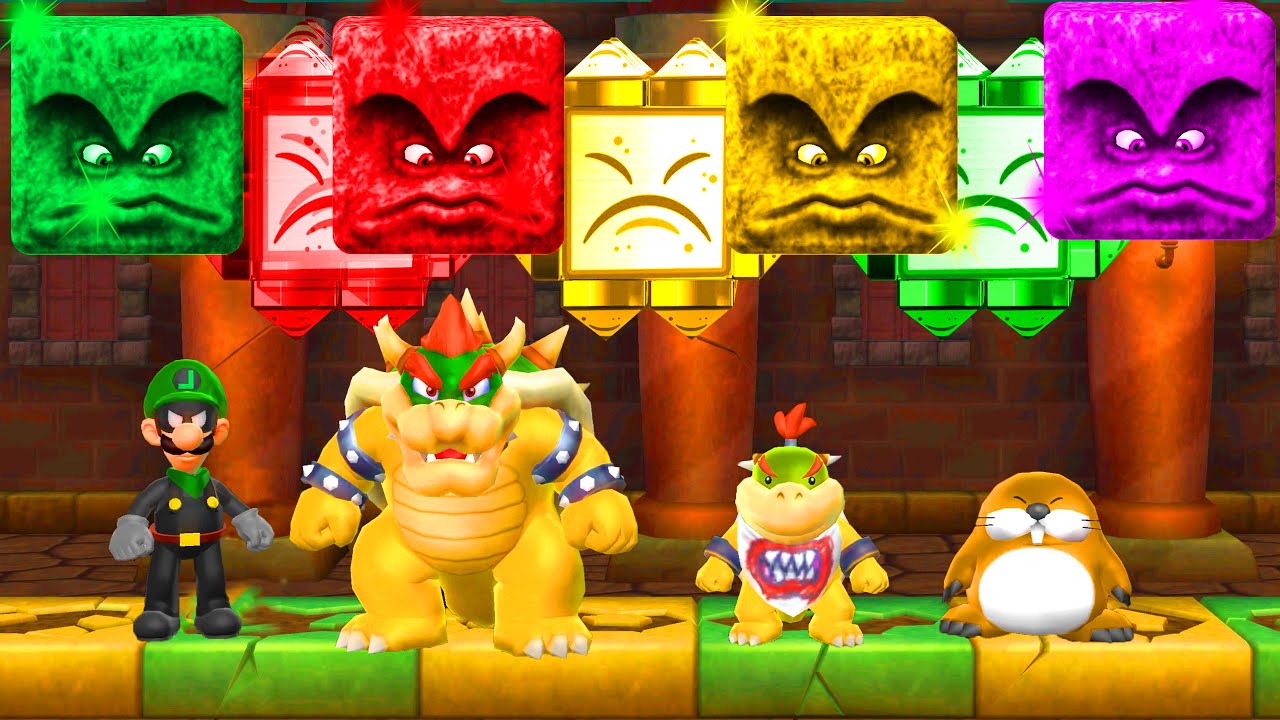 Mario Party 9 Step It Up - Bowser vs Monty Mole vs Bowser Jr. vs Luigi Kong #MarioGame