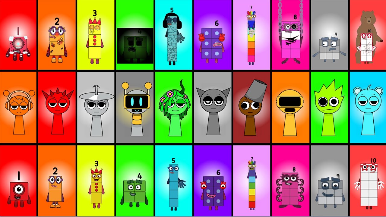 The Duel Of Three Top Superstars: Sprunki - Phobia - Numberblocks Band (1-10) Who win?