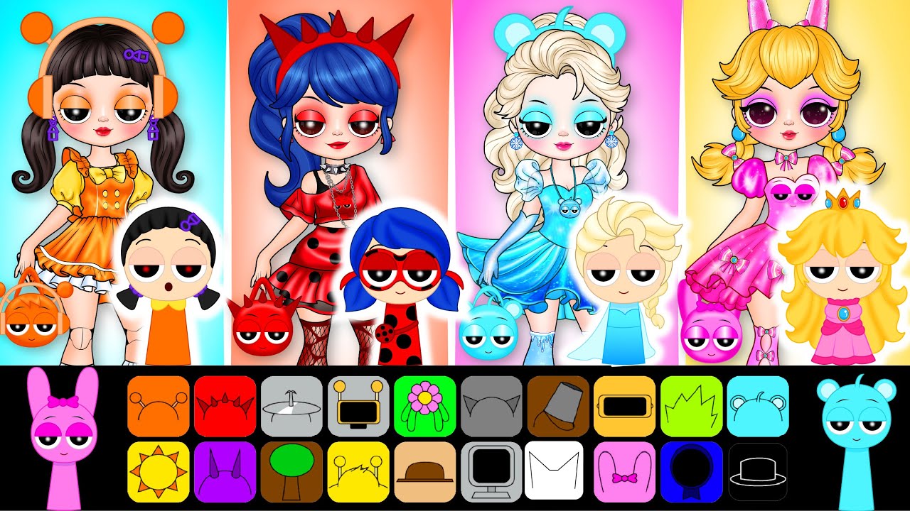 Combine DISNEY PRINCESS and Incredibox SPRUNKI: What Happens? | DIY Fashion Paper Story