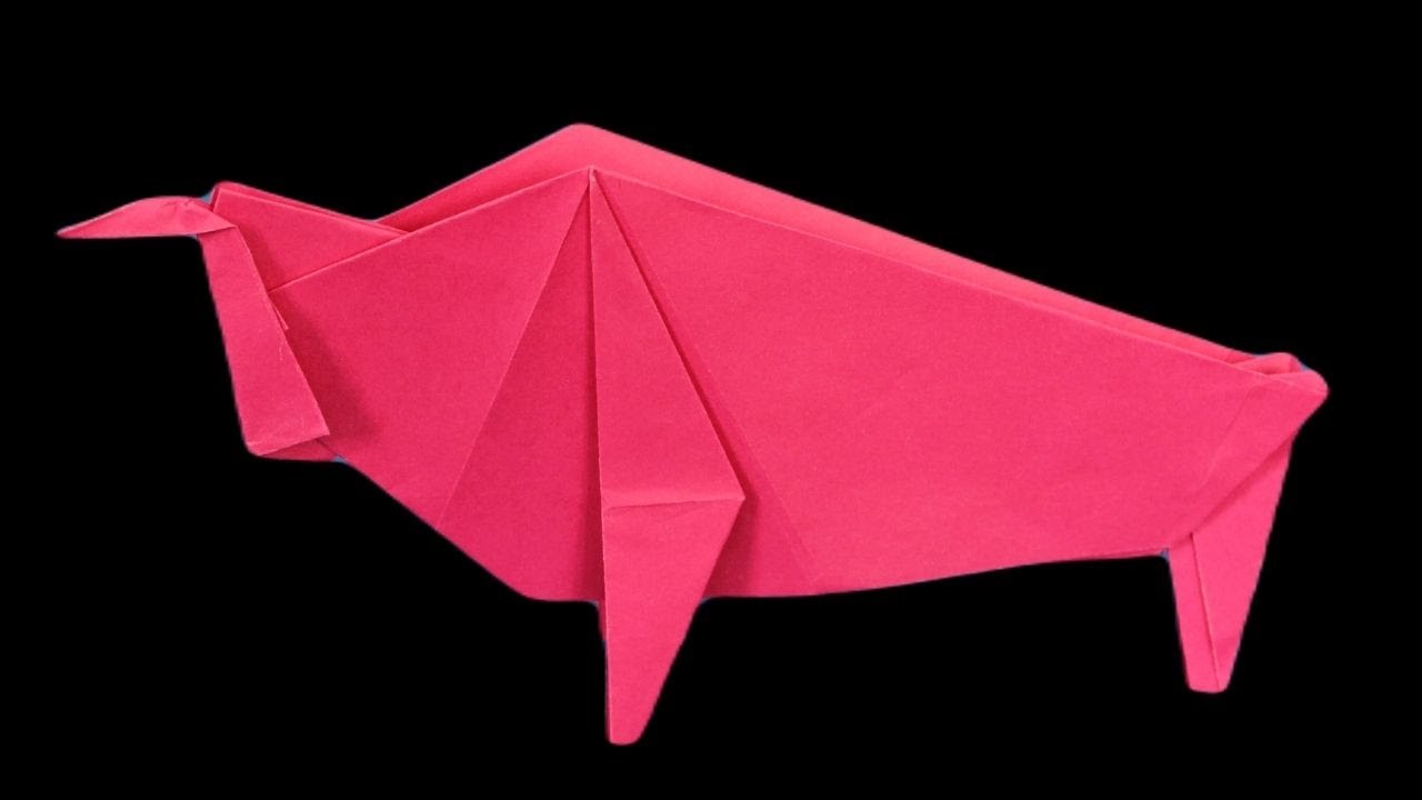 Cómo hacer un toro de papel paso a paso 😲 Toro origami fácil