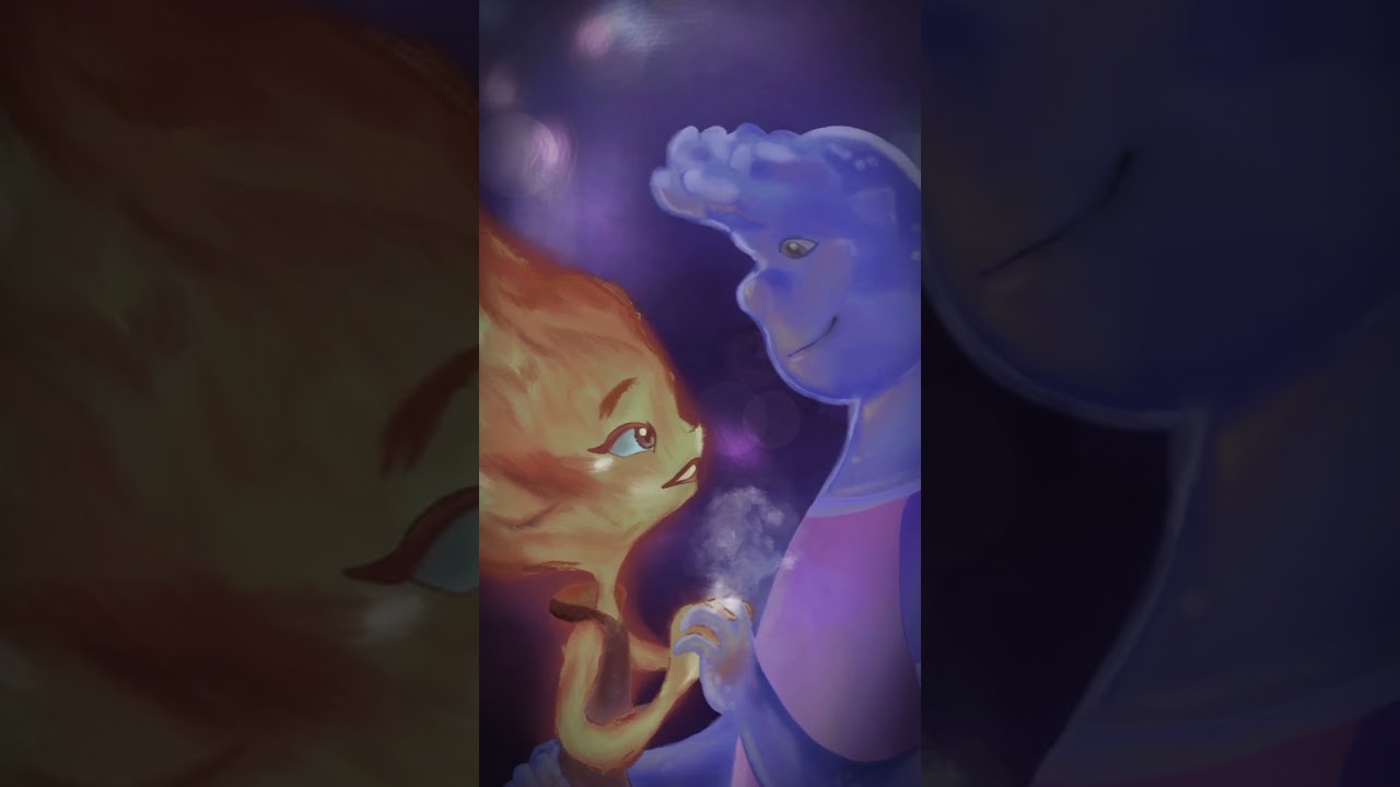 Ember And Wade Kiss 😘 #elemental #romantic #kiss #viral #trend #edit