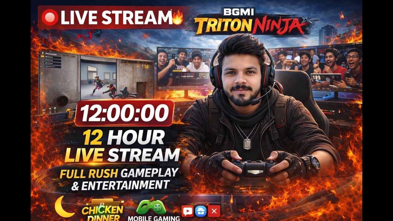 12 HOUR LIVE STREAM 🔴 | Full Rush Gameplay + Non Stop Entertainment 😈🔥 #bgmilive #shortfeed