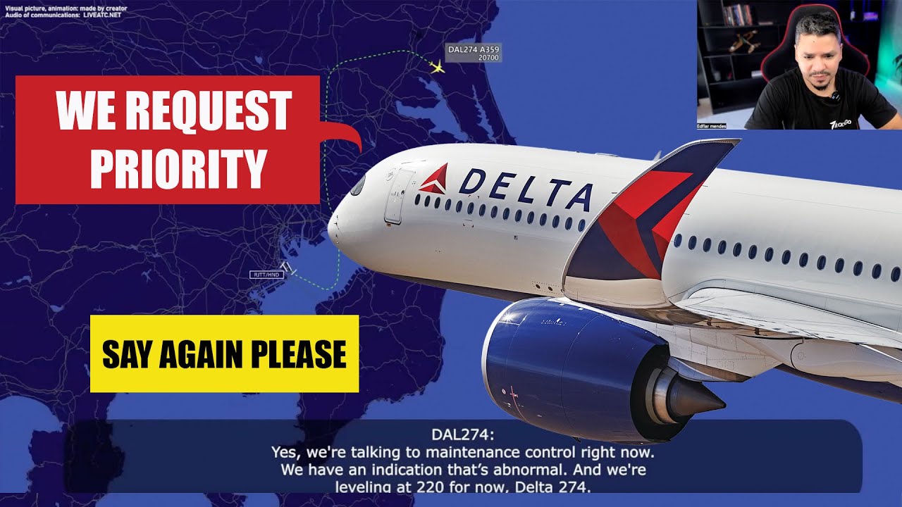 Delta Airbus A350 solicita prioridade após a decolagem de Tóquio