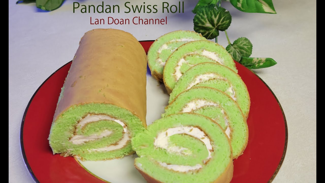 PANDAN SWISS ROLL 🌱 班蘭蛋糕卷簡單做法 🌱 BÁNH BÔNG LAN LÁ DỨA CUỘN (cách làm bánh cuộn hương lá dứa) video#76