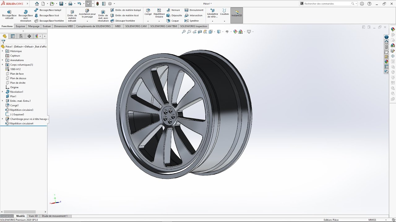 SolidWorks Tutorial: Wheel Rim
