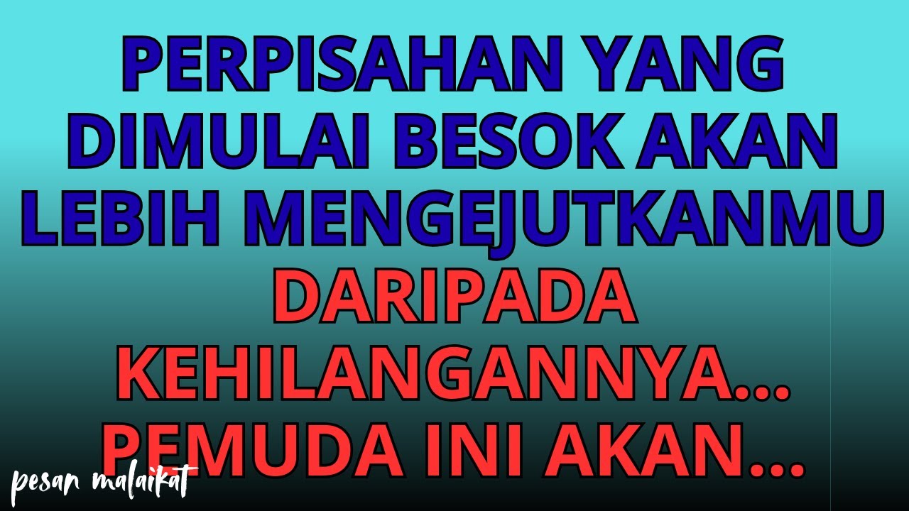 💌Perpisahan yang dimulai besok akan lebih mengejutkanmu daripada kehilangannya... pemuda ini akan...