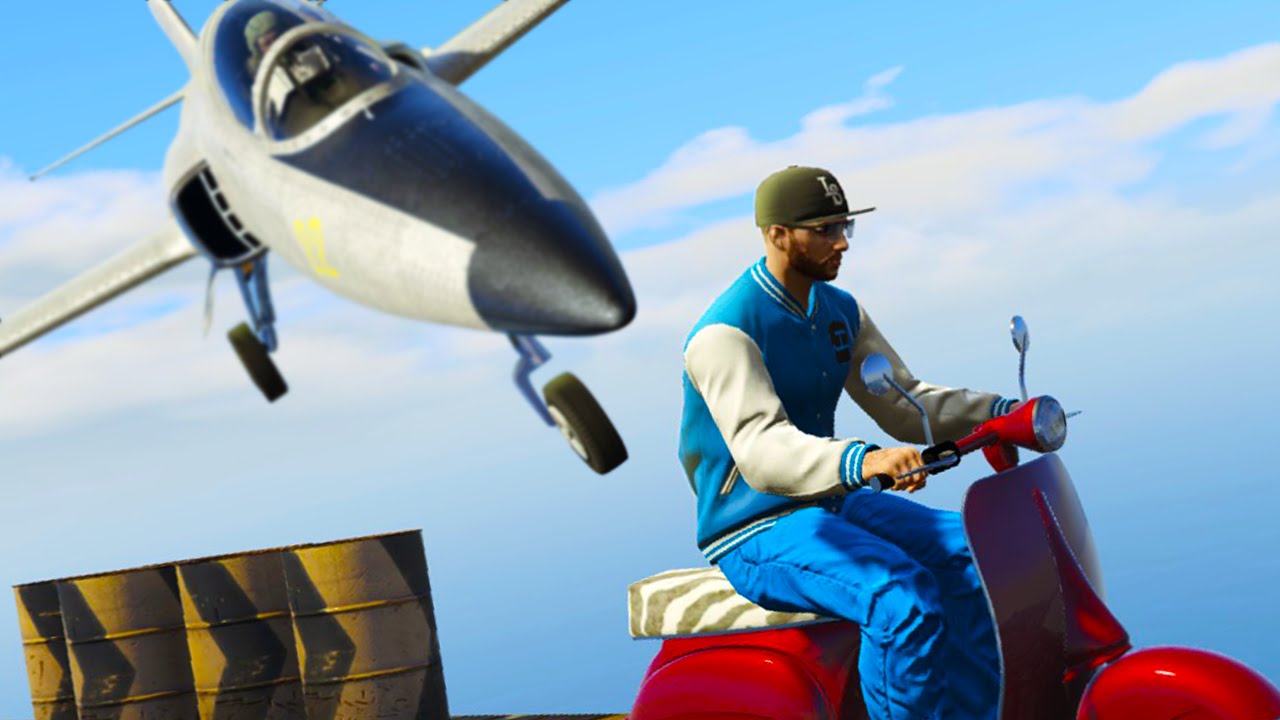 GTA 5 Funny Moments - PLANE VS FAGGIO!? (GTA 5 Funny Moments)