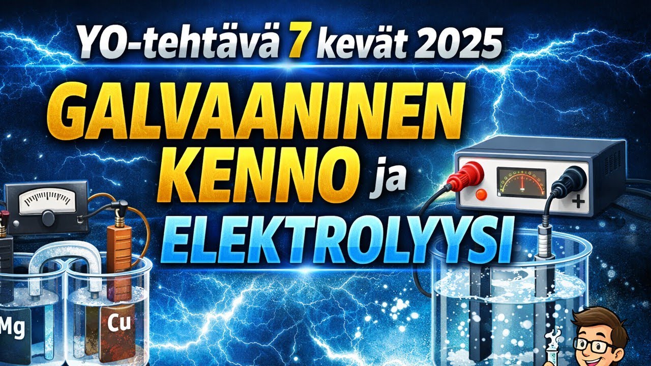 GALVAANINEN KENNO ja ELEKTROLYYSI +piirtämistä TI Nspirellä  (YO-tehtävä 7 kevät 2025)