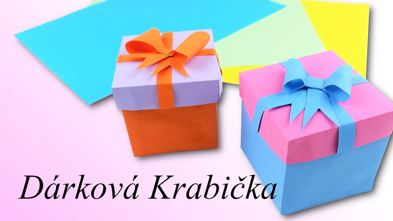 Dárková krabička s mašlí | Jak vyrobit dárkovou krabičku z papíru