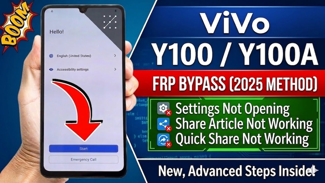 Vivo Y100/ Y100a - GOOGLE/ FRP BYPASS | Activity Launcher New Update | Android 14 | New Method |