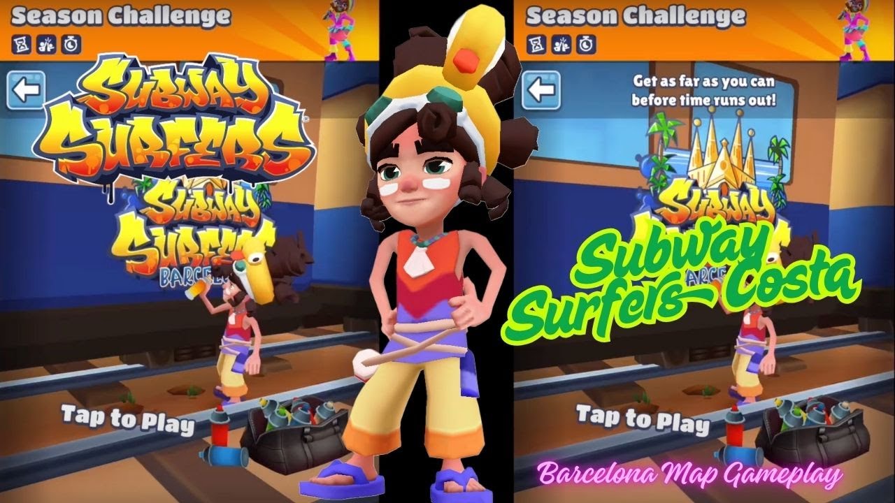 Subway Surfers Costa Gameplay Subway Surfers Barcelona Map Gameplay Subway Surfers Season Challenge