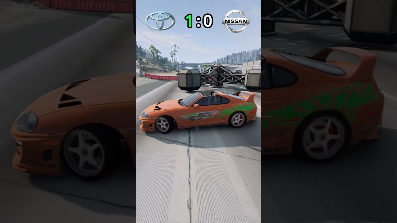 Toyota Supra против Nissan GT-R #beamngdrive #gaming #beamng