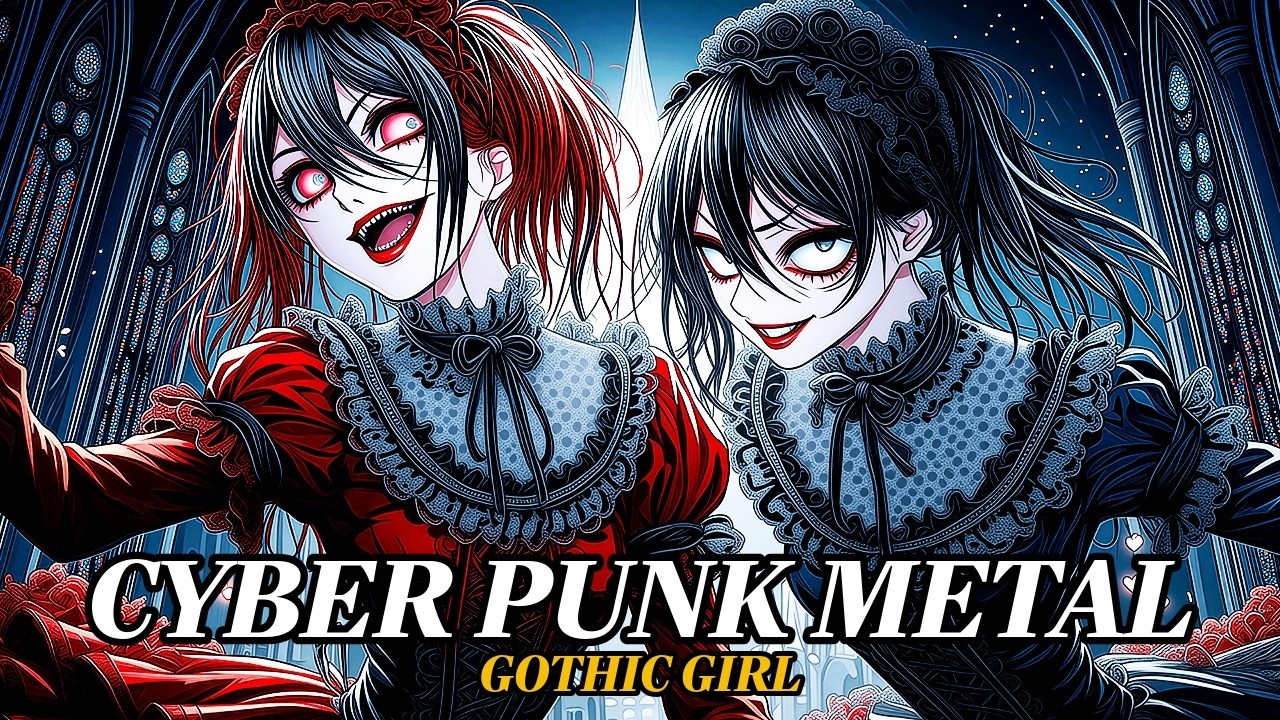 Dark Gothic Girl – Cyberpunk glitch Metal / Crimson Black Sisters of Ruin