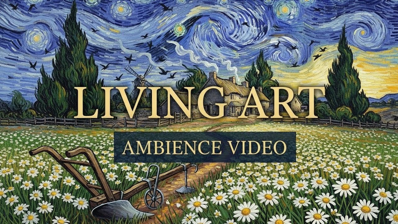 Sunflower Field Van Gogh Inspired Ambience Video 🎨 4k | Relaxing Art