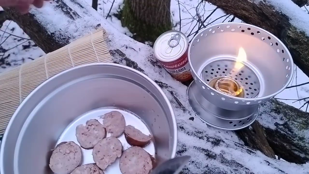 Winter Bushcraft Cooking in -7°C , Mil-Tec Cook Set Unboxing & Test in Snowy Woods, ASMR, No Talking