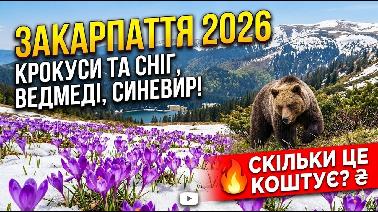 ЗАКАРПАТТЯ 2026 | Від засніжених вершин до моря крокусів 🌸 Ведмеді, Синевир та ЦІНИ! Весняний тур! |