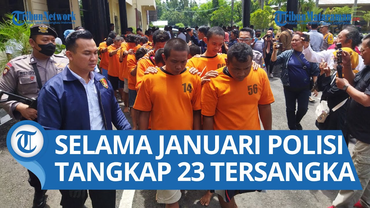 Selama Bulan Januari 2023, Polres Nganjuk Tangkap 23 Tersangka Dari 15 Kasus Kejahatan