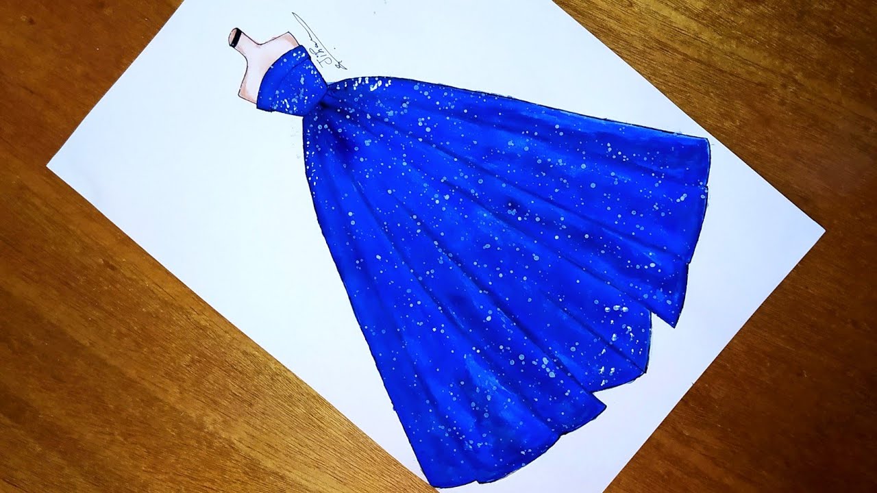 رسم فستان سهرة سهل خطوة بخطوة  8 \ Comment dessiner une robe