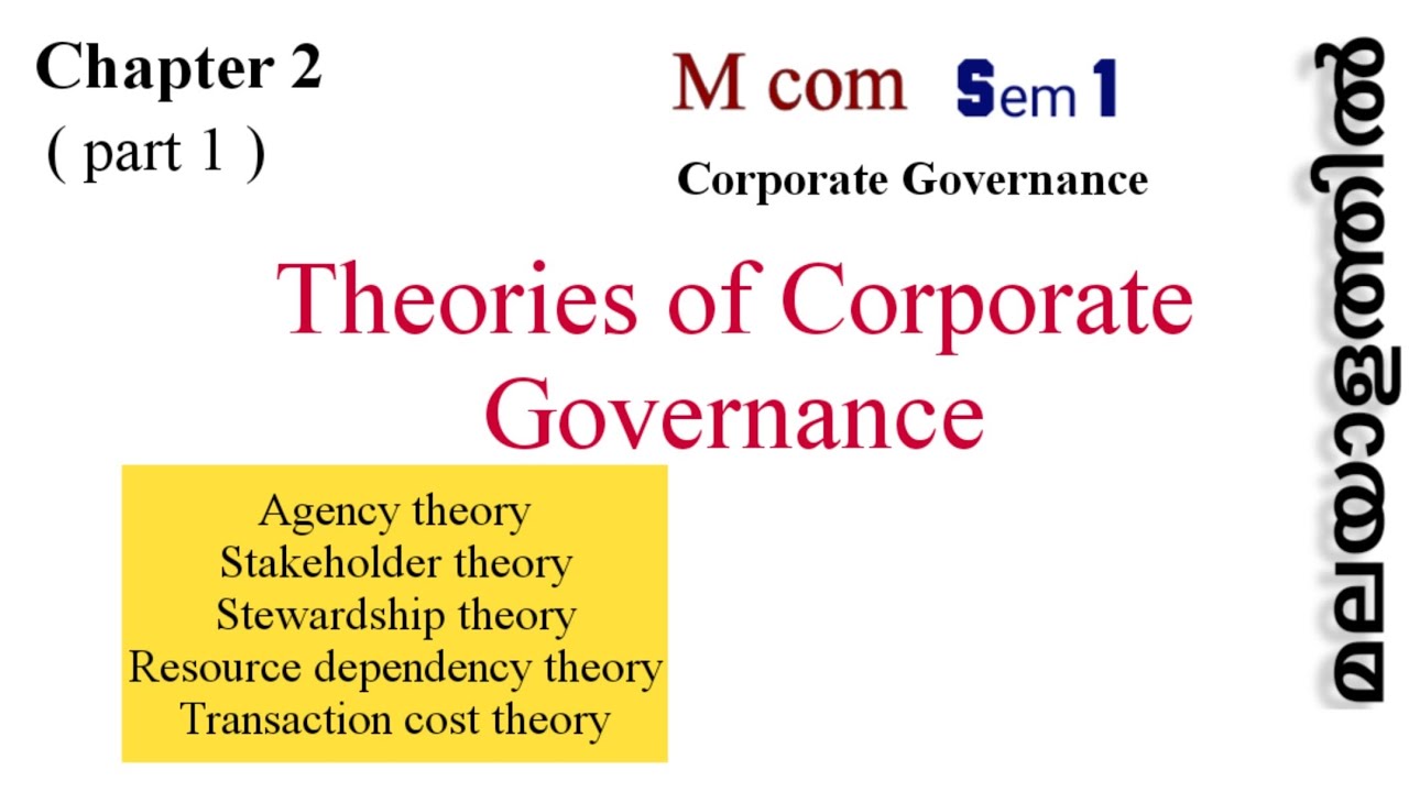 #Corporate governance#Theories of corporate governance/Part 1