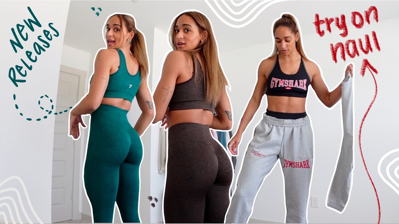 NEW RELEASES | quick little Gymshark try on haul | Adapt animal/camo, Power, GFX