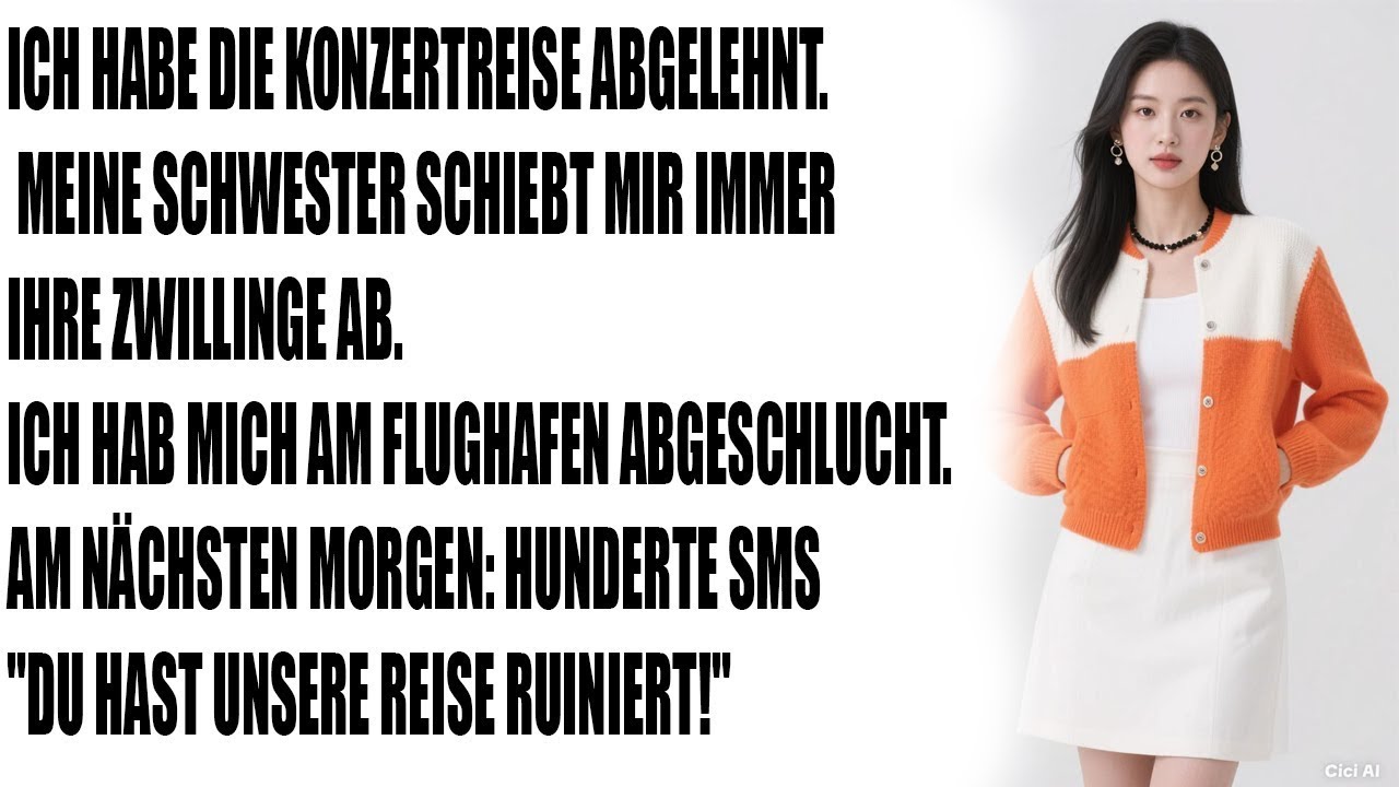 Meine Eltern und meine Schwester schrien  Du hast unseren Konzerttrip ruiniert!  Alles nur, weil i