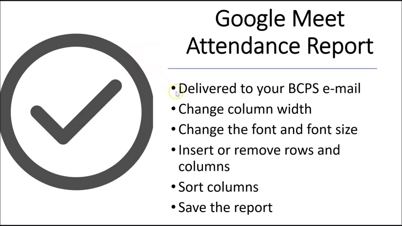 Google Meet Attendance Report