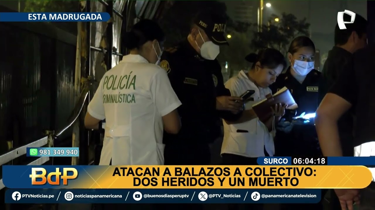 Ataque a balazos contra colectivo en Surco deja un muerto y dos heridos
