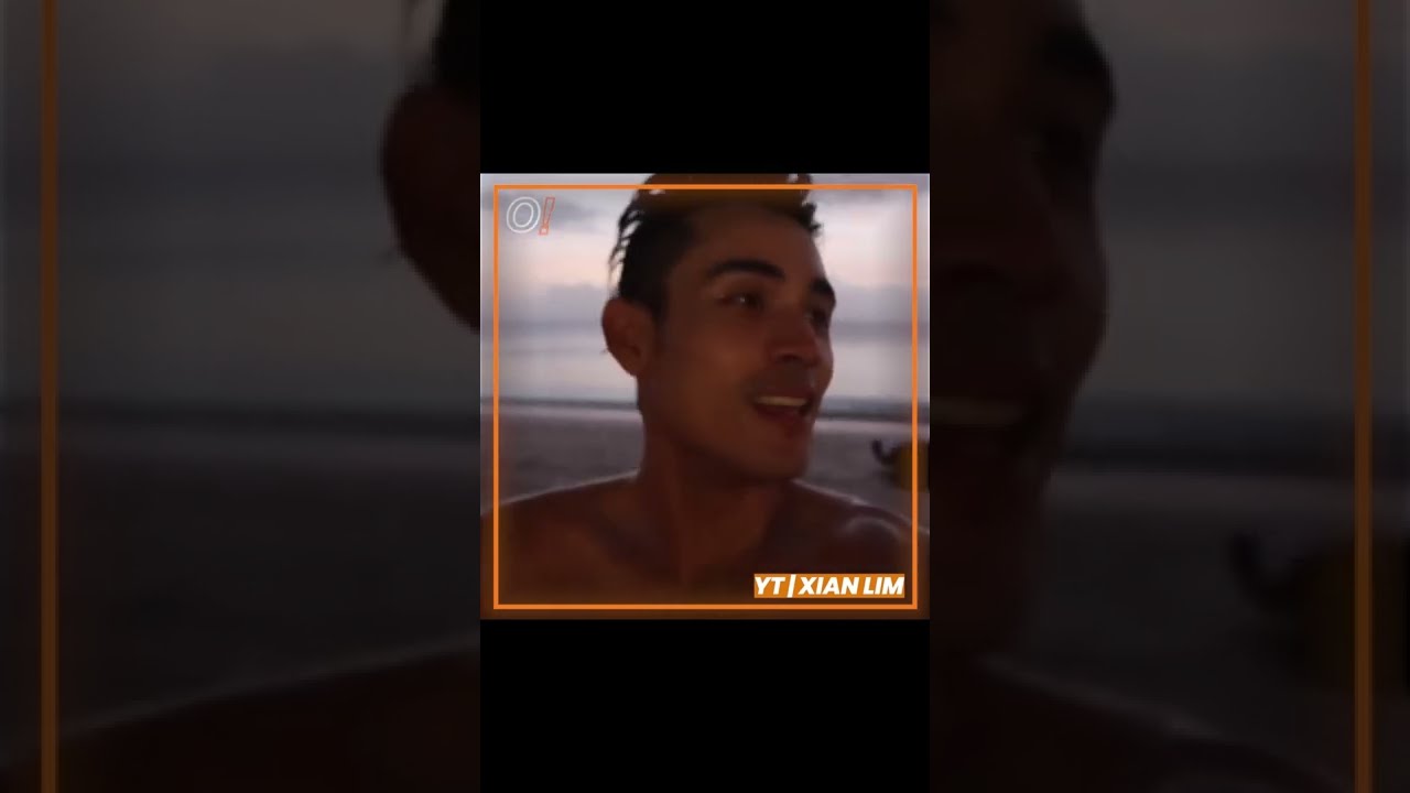 Picture taking and swimming under the sunset with KimXi! #shorts