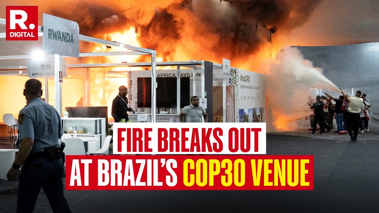 COP30 Climate talks:  The Exact Moment Fire Broke Out at Brazil's COP30 Venue Captured on Camera