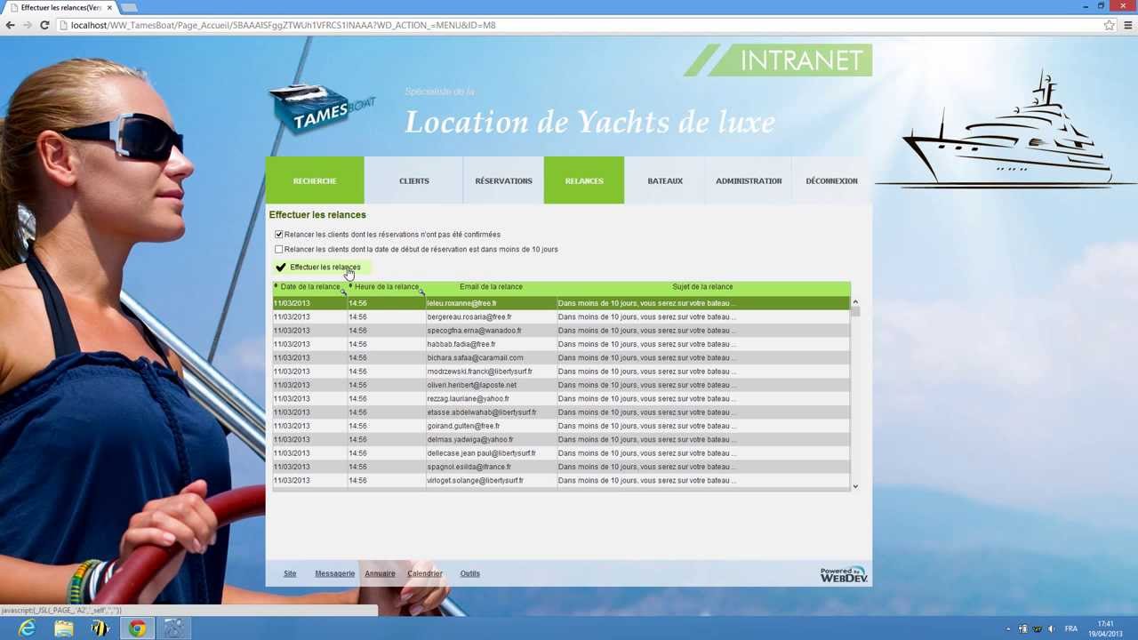 Intranet, agenda et planification de procédures dans WEBDEV