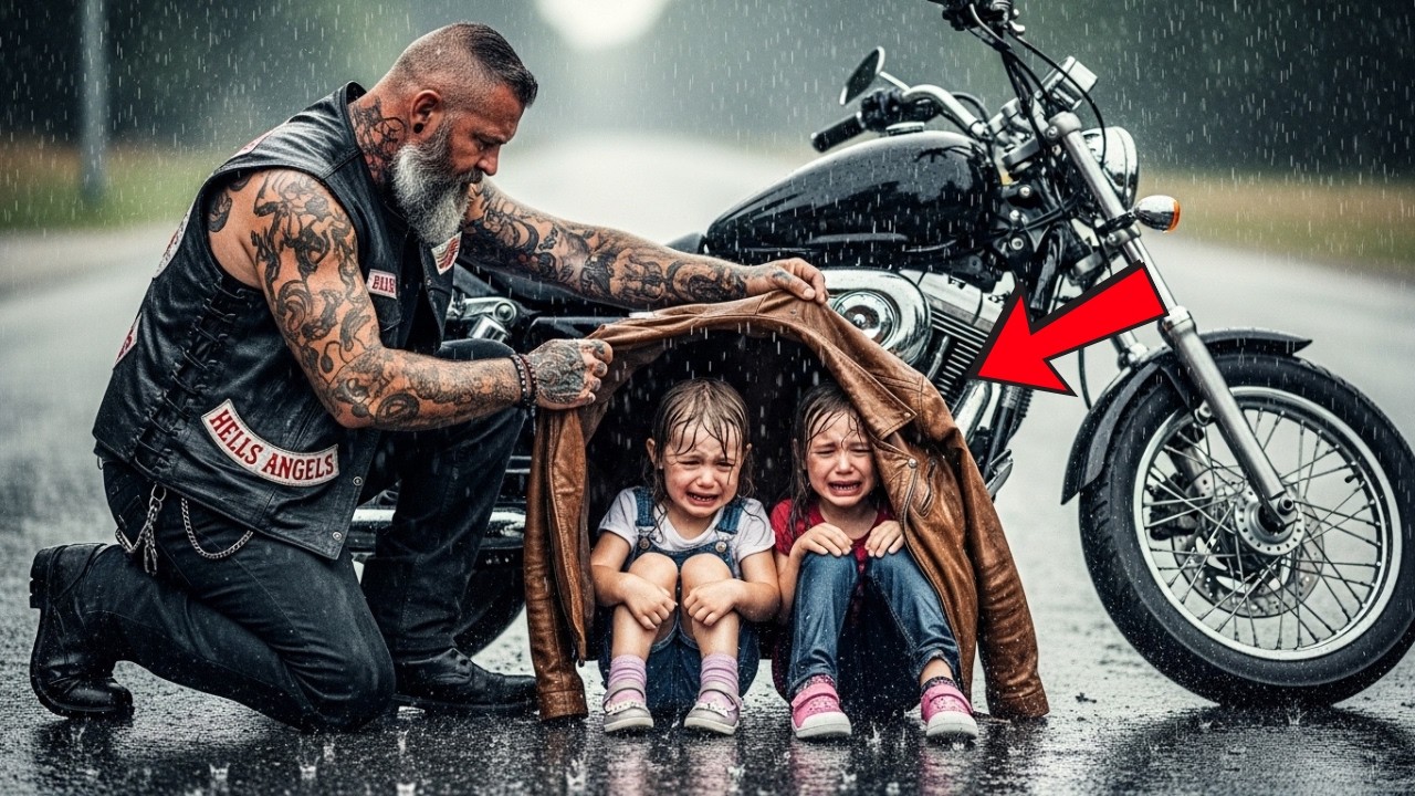 A Lonely Hells Angel Found Two Girls in the Rain — His Kindness Rewrote Their Future