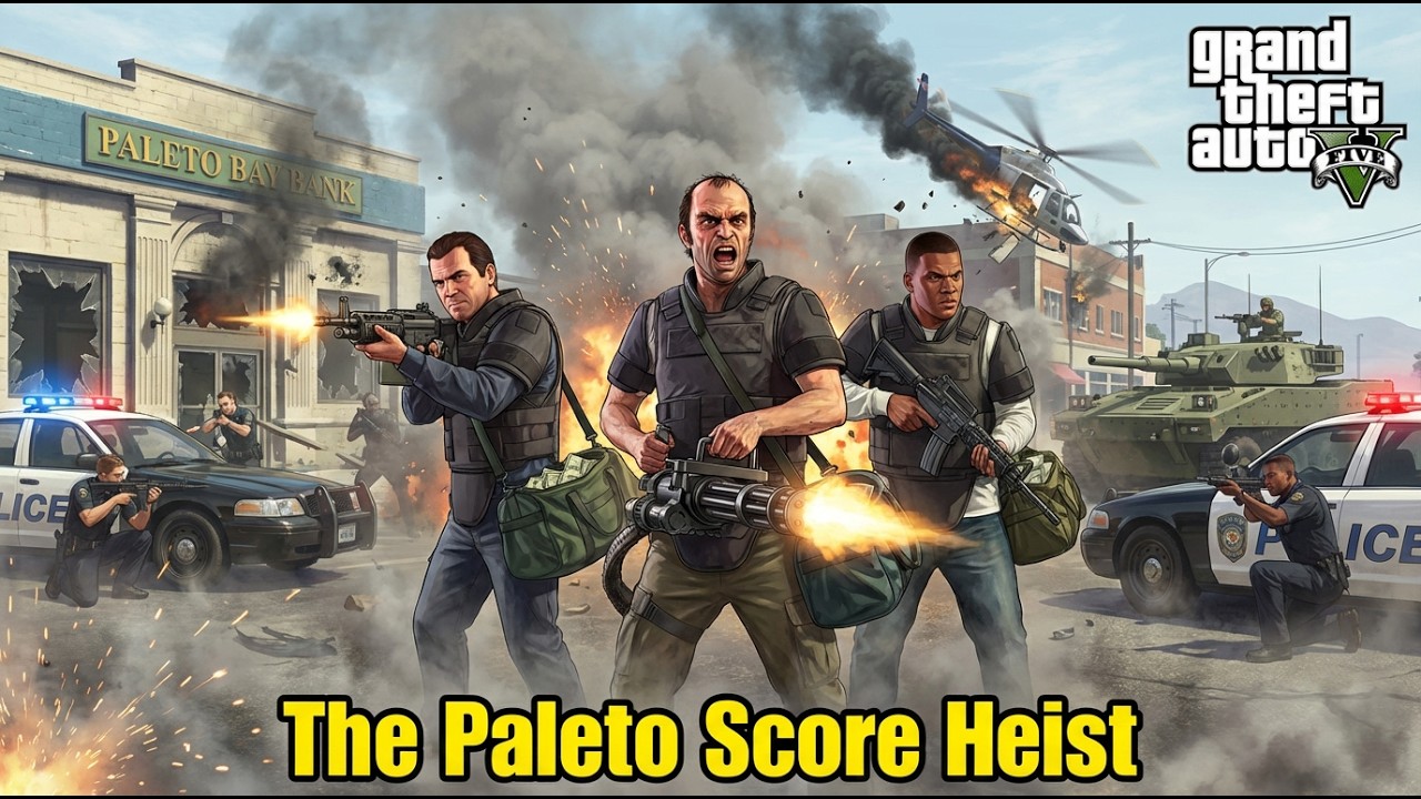 Small Town Bank Heist Turns Into War |The Paleto Score | GTA V Story Mode