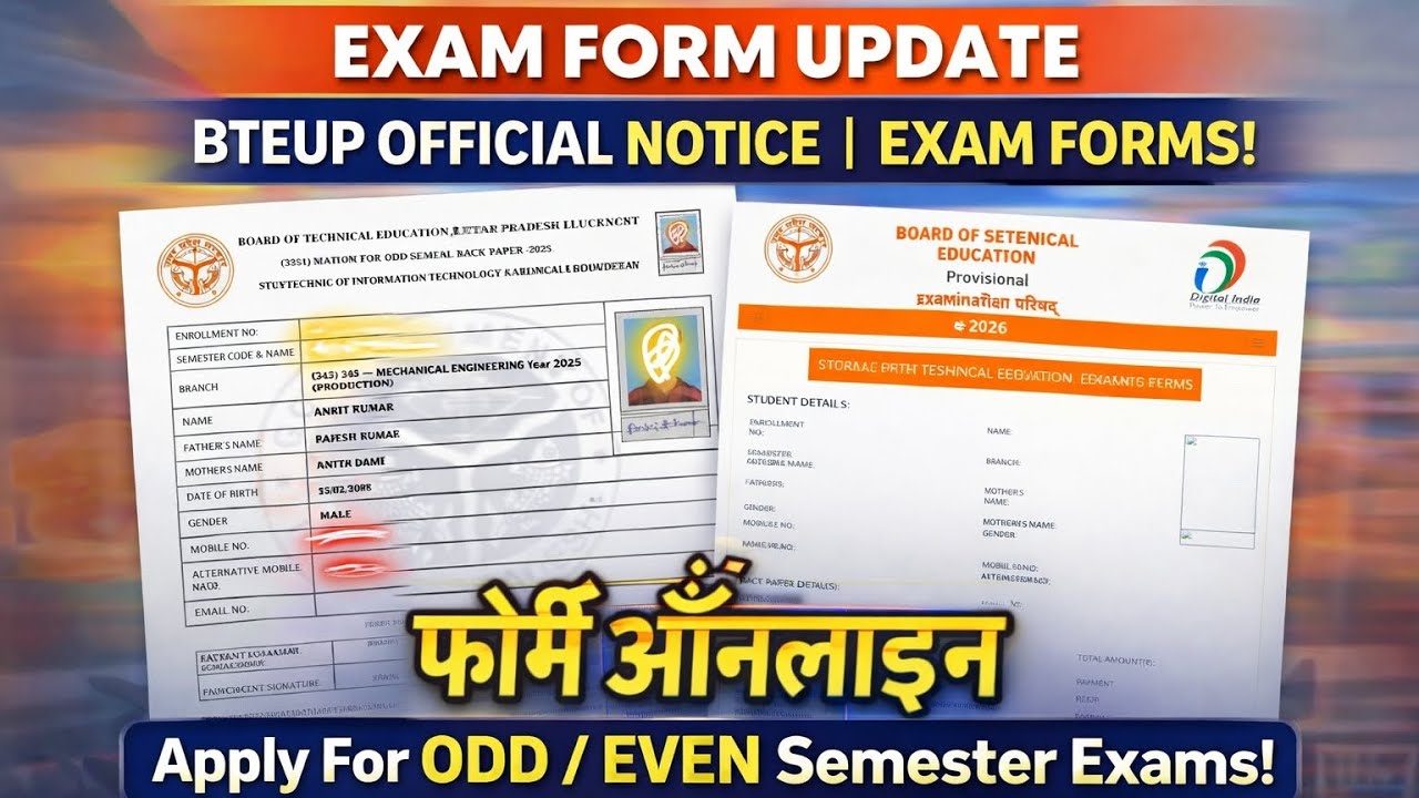 BTEUP Official Notice 2026 🚨 | Exam Form Start! Full Process + Last Date