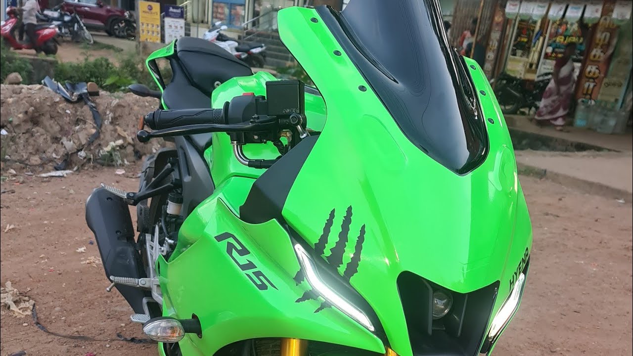 Yamaha R15 V4  ninja green colour modified