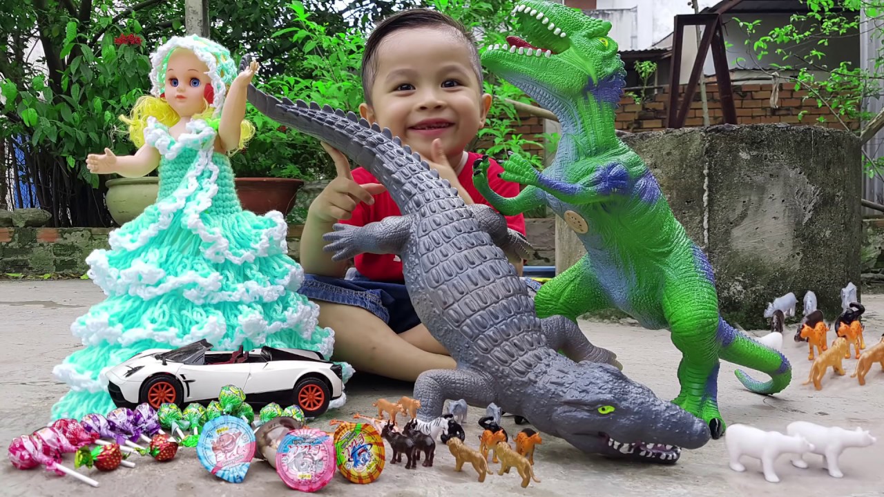 Trò Chơi Khủng Long Cá Sấu Săn kẹo ❤ ChiChi ToysReview TV ❤ Đồ Chơi Trẻ Em Bài Hát Baby Song