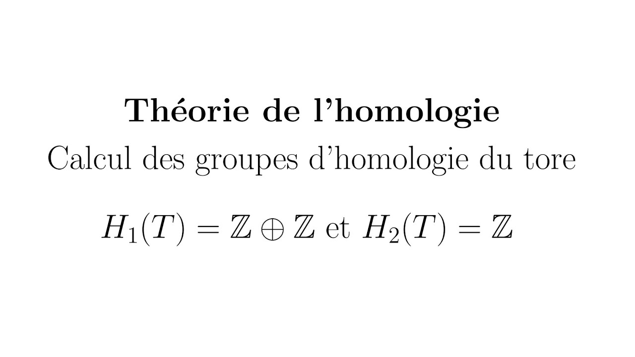 Théorie de l'homologie - Calcul des groupes d'homologie H1 et H2 du tore