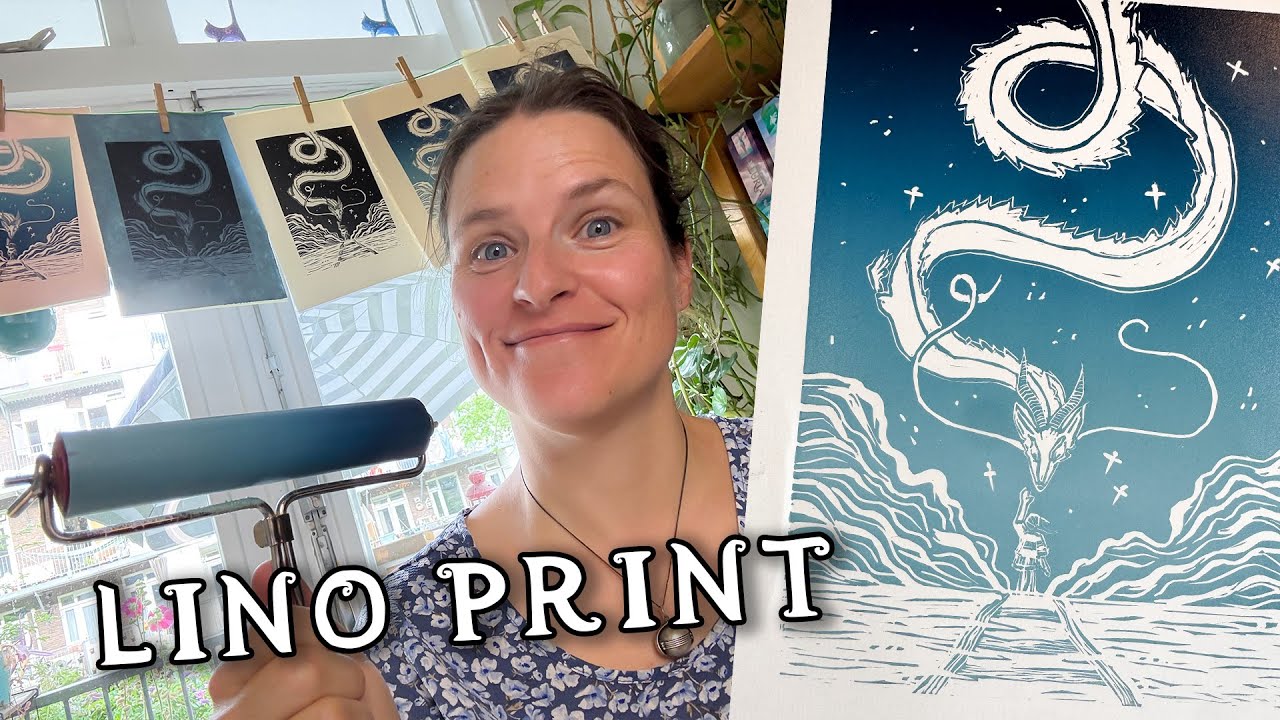 🎨 Lino snede afdrukken | Papiersoorten | Kleurverloop maken | Kijk met me mee | Robin Rozendal