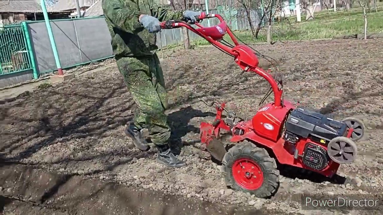 Посадка картофеля с помощью мотоблока Салют