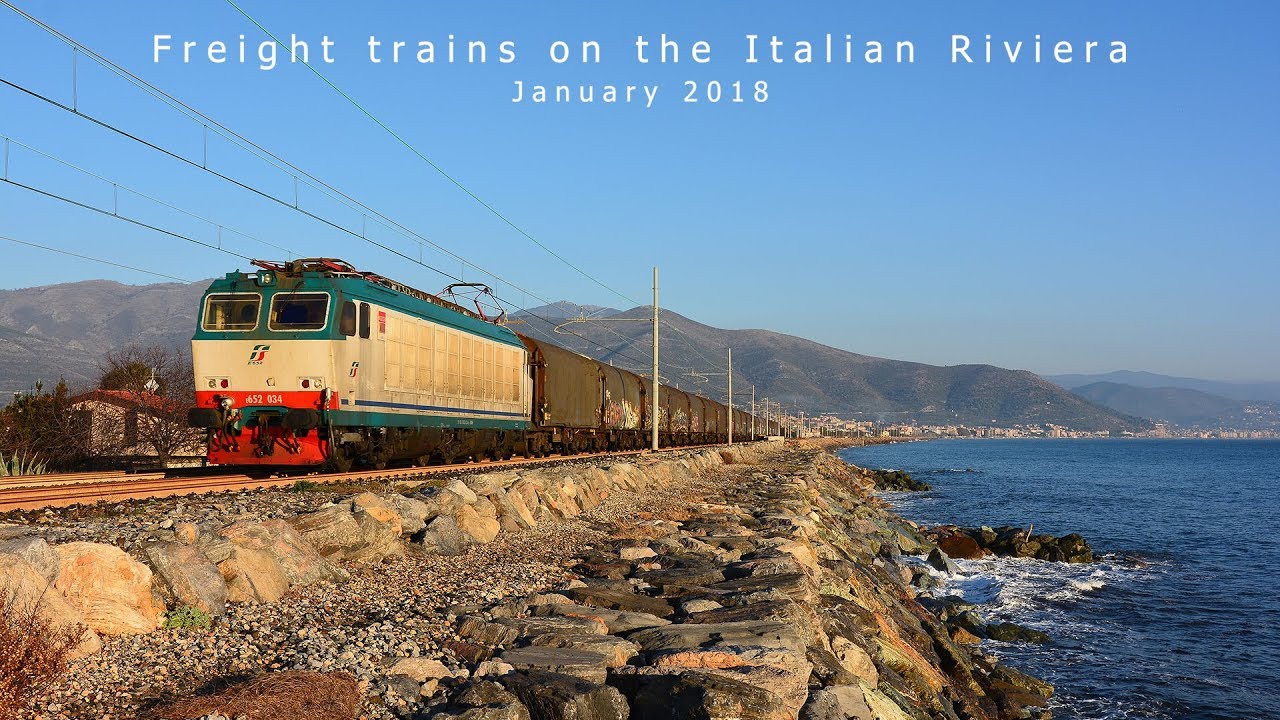 Freight trains on the Italian Riviera - January 2018