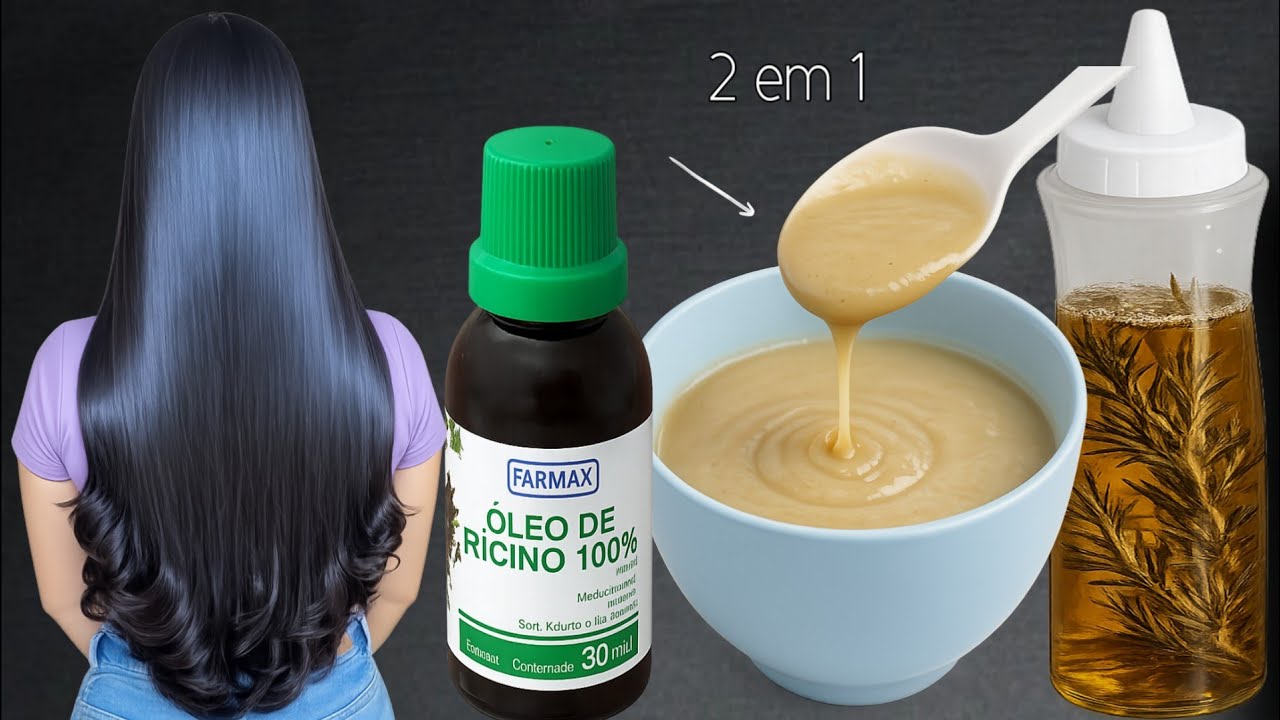 O CABELO FICA MAIS LISO E CRESCE MUITO RÁPIDO COM APENAS 3 INGREDIENTES 