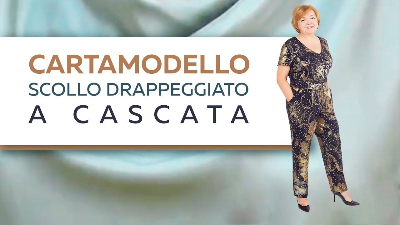Come fare scollo a cascata? Cartamodello scollo drappeggiato a cascata per bluse o abiti.