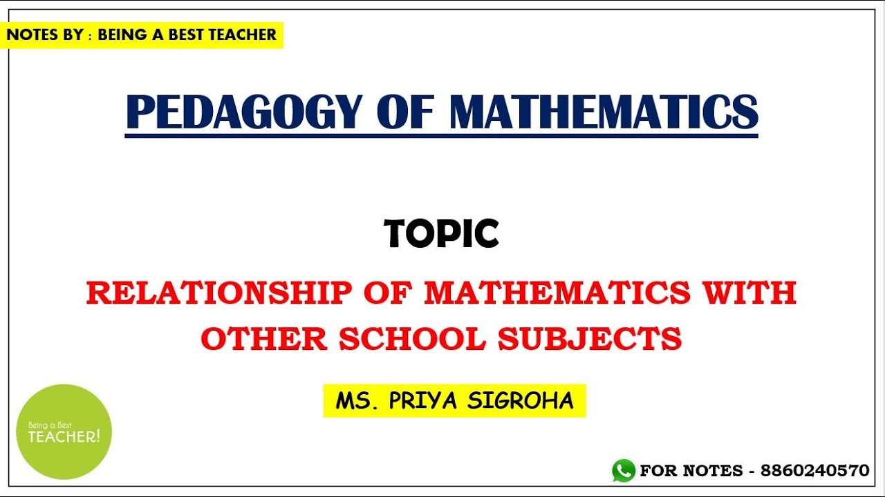 Relation of Mathematics With Other Subjects | Pedagogy of Mathematics Notes & Free Classes Online |
