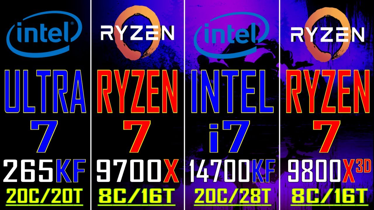 Intel i7 14700KF vs Ryzen 7 9700X vs Ultra 7 265KF vs Ryzen 7 9800X3D -- CPU Comparison 2024....
