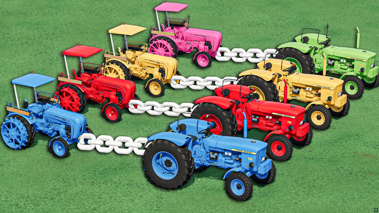 TOWING CULTIVATING Work With COLORFUL Mini Tractors | Farming Simulator 22