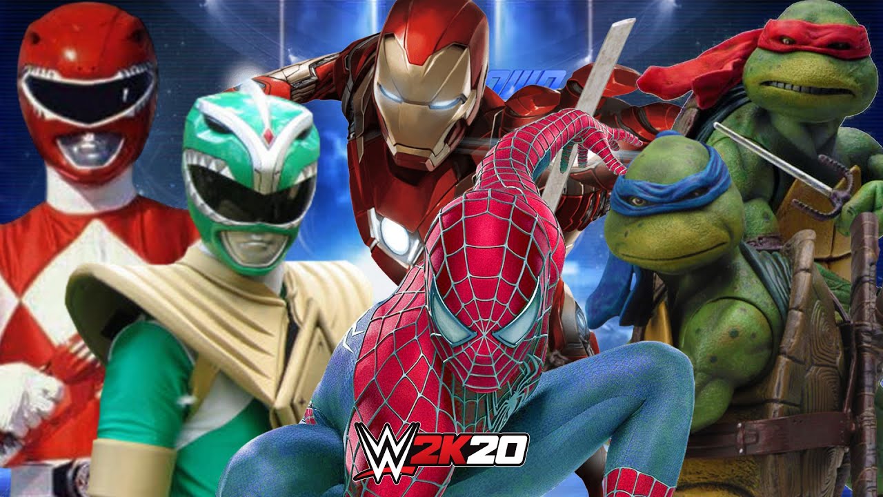 MARVEL AVENGERS vs TMNT vs POWER RANGERS | WWE 2K20 Gameplay