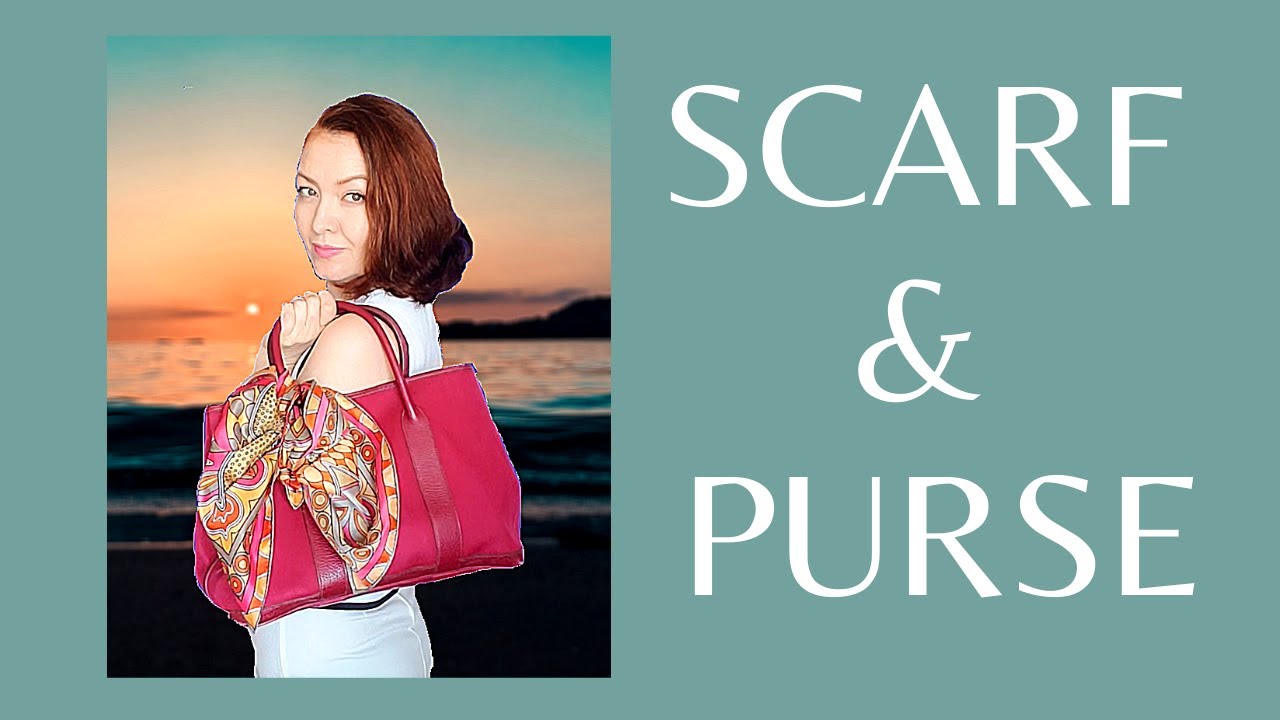 7 different ways to wear your scarf with purse. Easy tutorial on how to tie a scarf to your handbag.