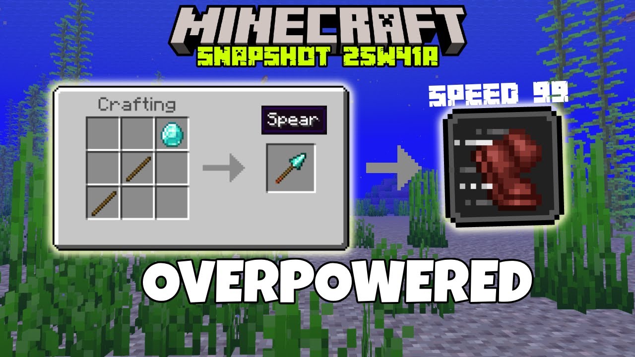 SPEED 99 IS OVERPOWERD WITH THE SPEAR | Minecraft Snapshot 25W41A