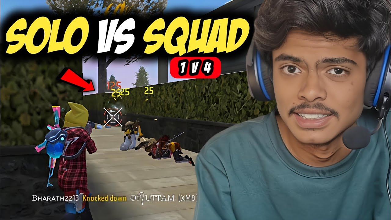 SOLO VS SQUAD GAMEPLAY | FREE FIRE MAX